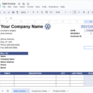 sale invoice template